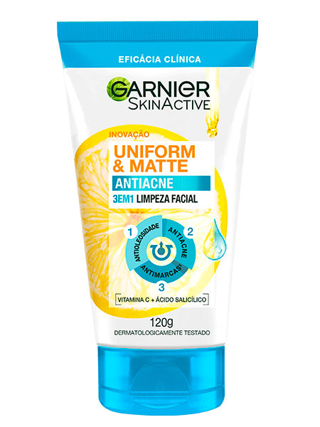 Imagem Gel de Limpeza Facial Diaria Antiacne 3 em 1 | Packshot | Garnier